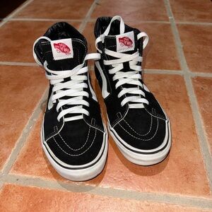 Vans Black and White High-top Skate Shoes